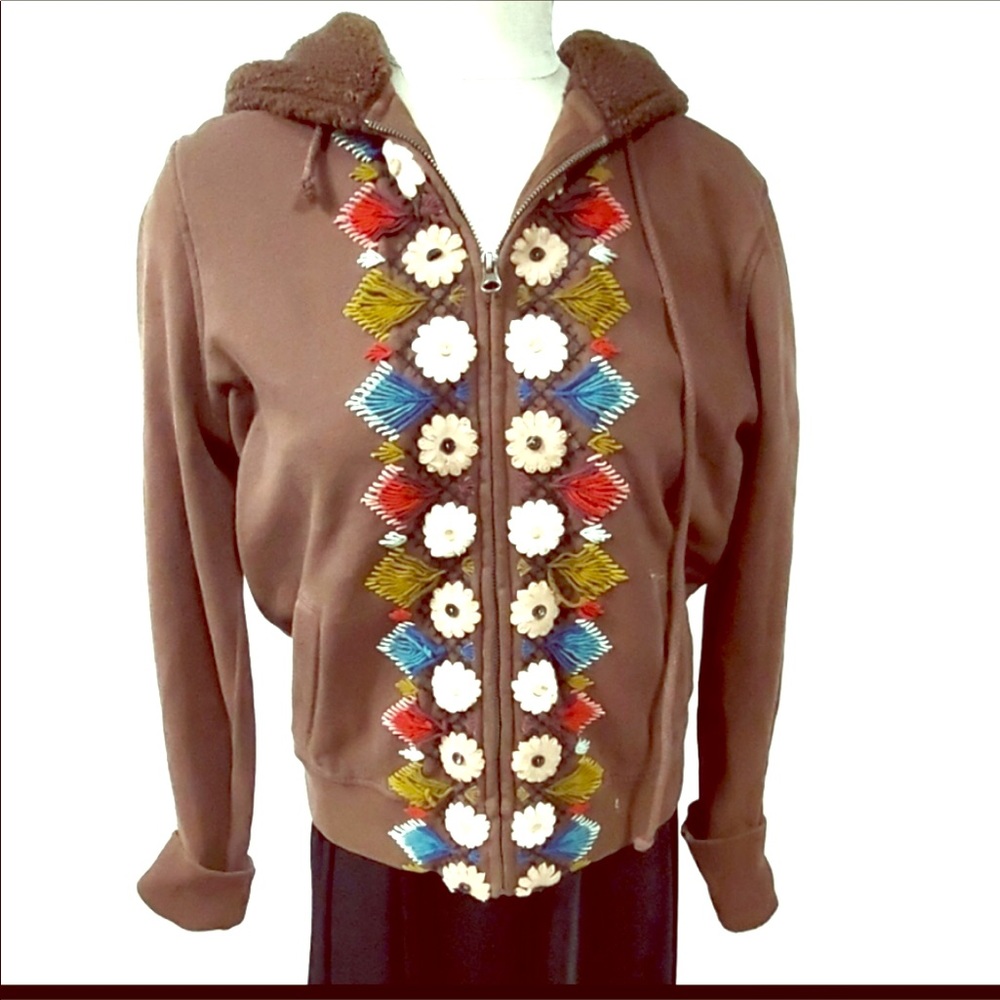 Lucky Brand Boho Zip Hoodie Size M